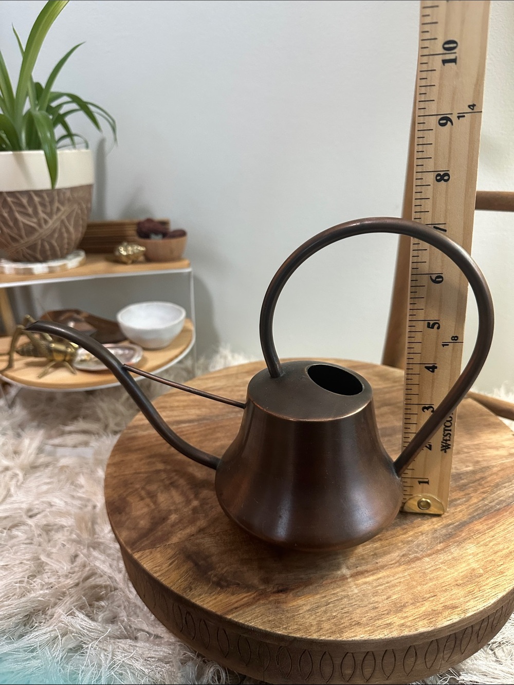 Vintage Copper Tone Small Watering Can Stamped With An “A” On The Bottom - Picture 13 of 17